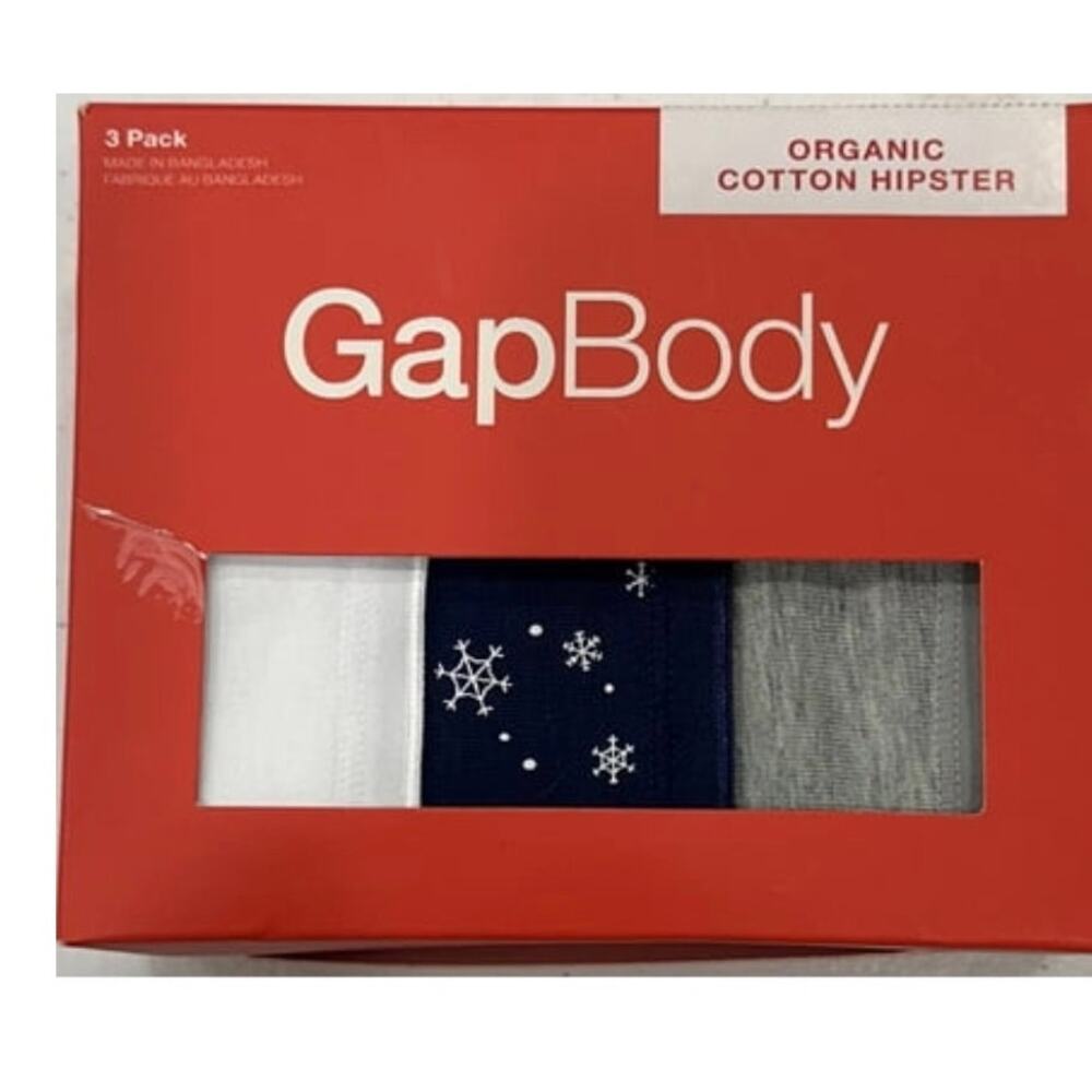 Brand New Gap Body Women's Size XS 3 Pack Organic Cotton Hipster Panties